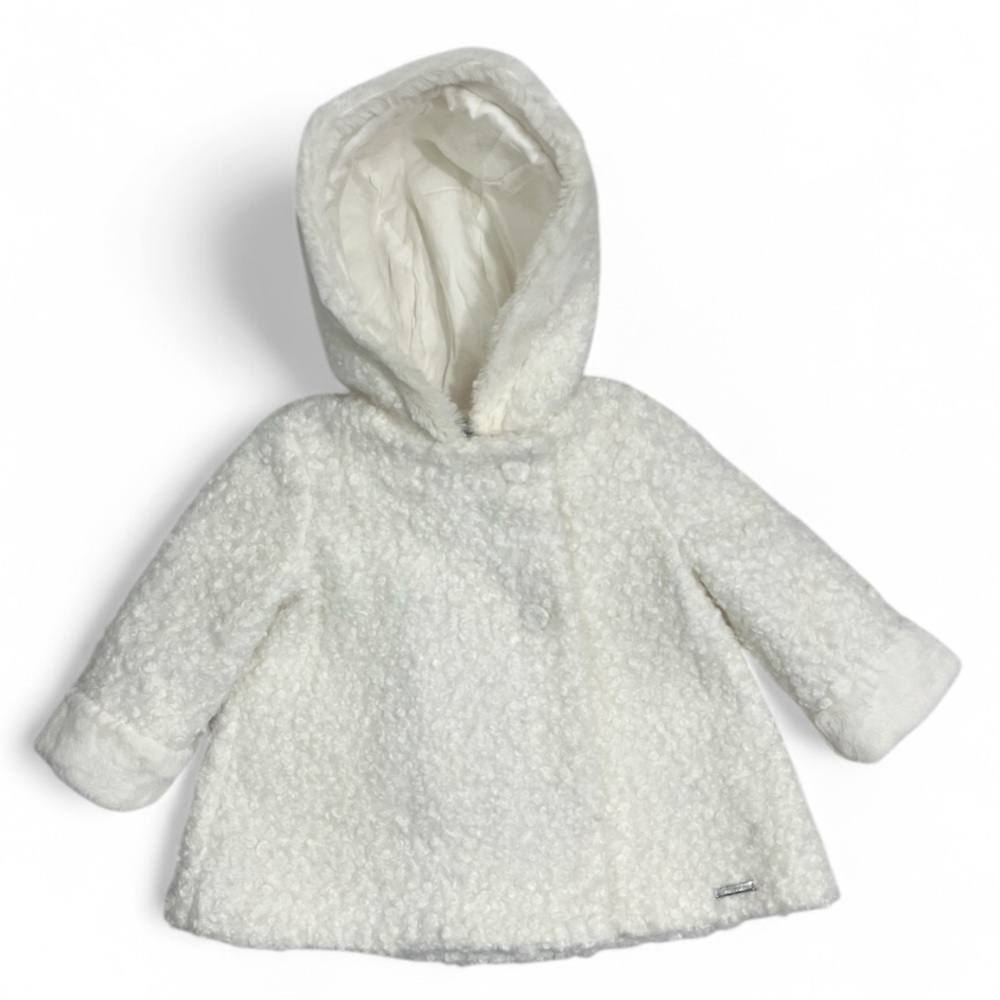 Mayoral Hooded Dress Coat Cream/Ivory Girls 12 months